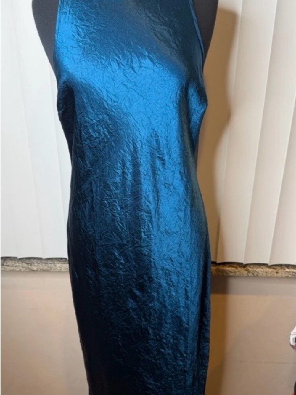 House of Harlow 1960 Strapless Satin Dress in Teal